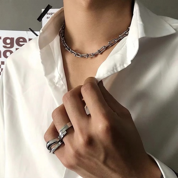 HARDWEAR DOUBLE LINK PEDANT SILVER NECKLACE